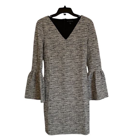 Banana Republic Dresses & Skirts - BANANA REPUBLIC Black and White Bell Sleeve Tweed Dress